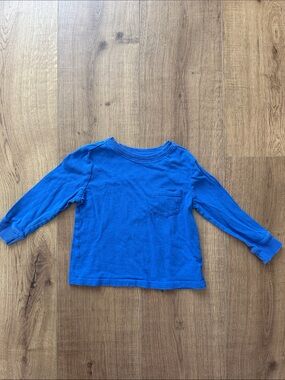 Size 2T Old Navy Royal Blue Long-Sleeve Pocket Tee for Toddler